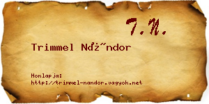 Trimmel Nándor névjegykártya